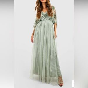 Boohoo occasion NWT hand embellished kimono maxi